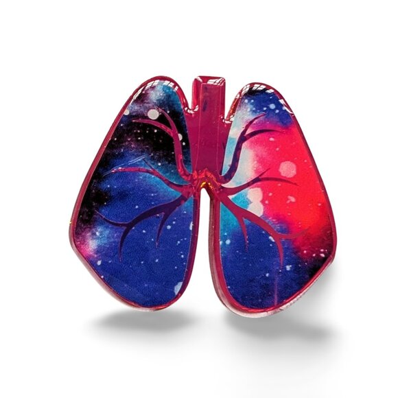 Lung Badge Reel | Handmade ID Holder Nurse Teacher Student Therapist Gift NWT - Picture 4 of 4